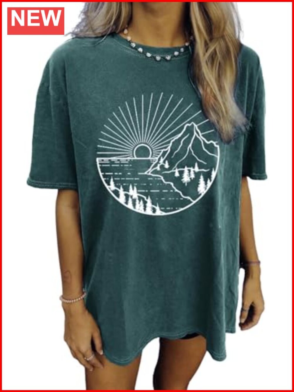 Oversized Graphic Tee for Women Wildflower Crew Neck Short Sleeve Casual Loose